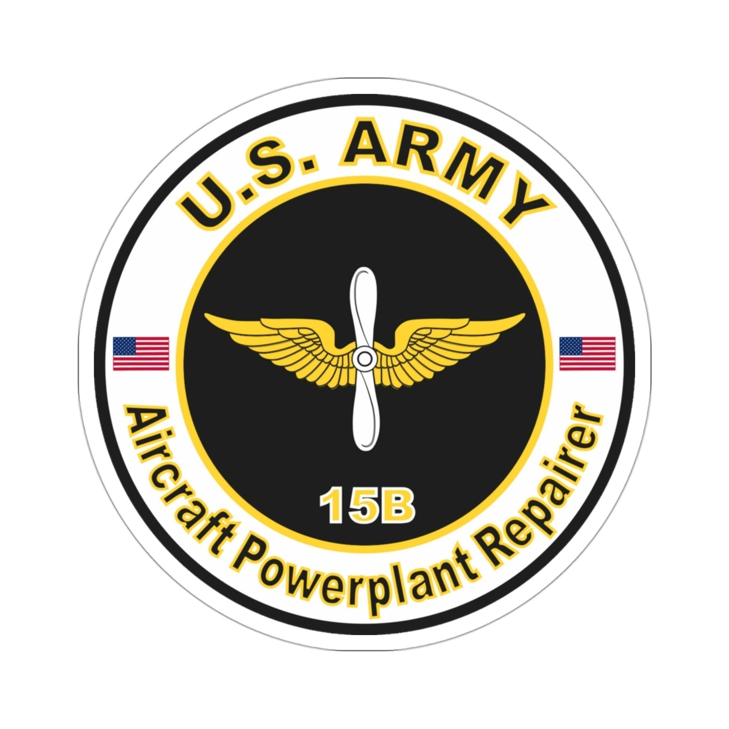 MOS 15B Aircraft Powerplant Repairer (U.S. Army) STICKER Vinyl Die-Cut Decal-3 Inch-The Sticker Space