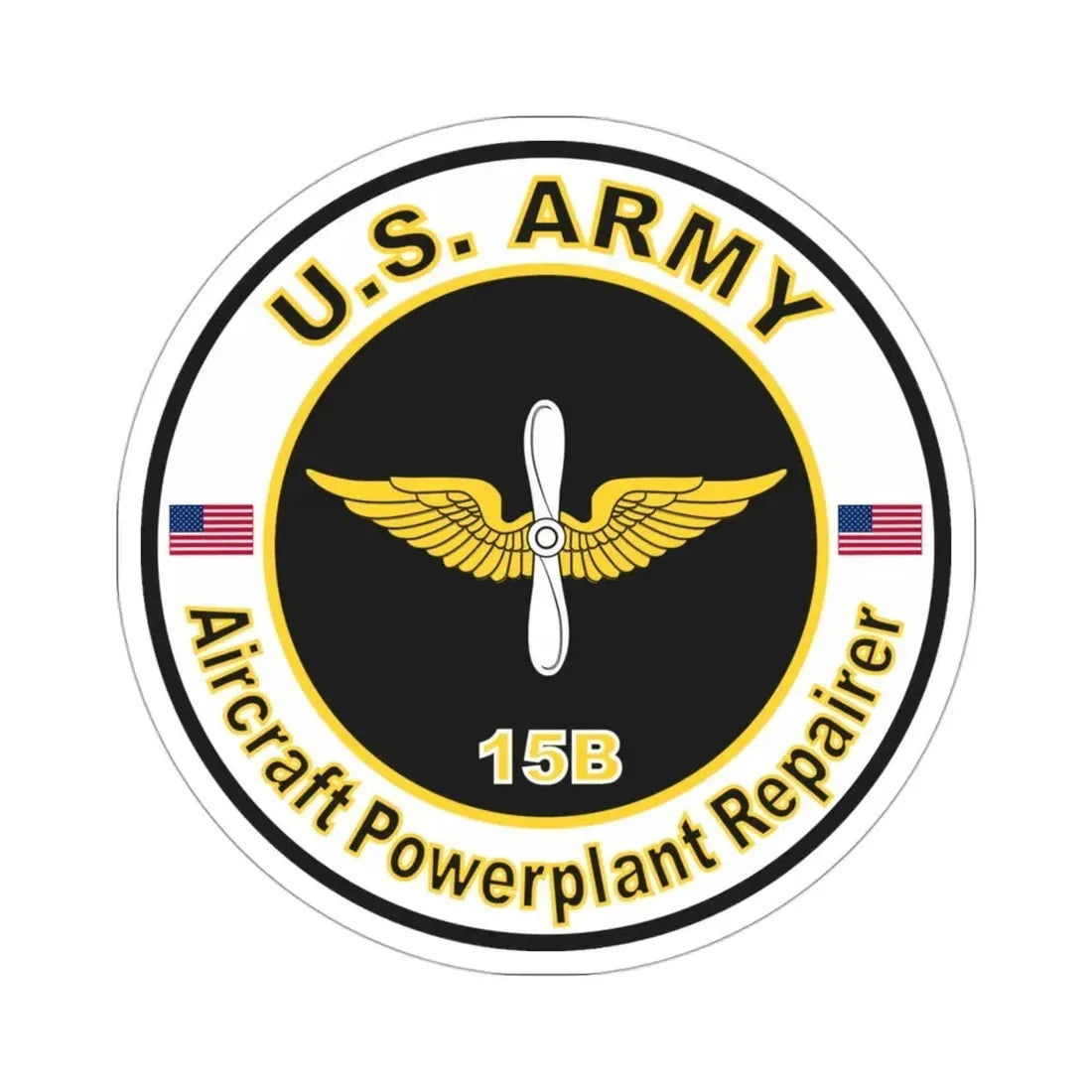 MOS 15B Aircraft Powerplant Repairer (U.S. Army) STICKER Vinyl Die-Cut Decal 3 Inch - The Sticker Space