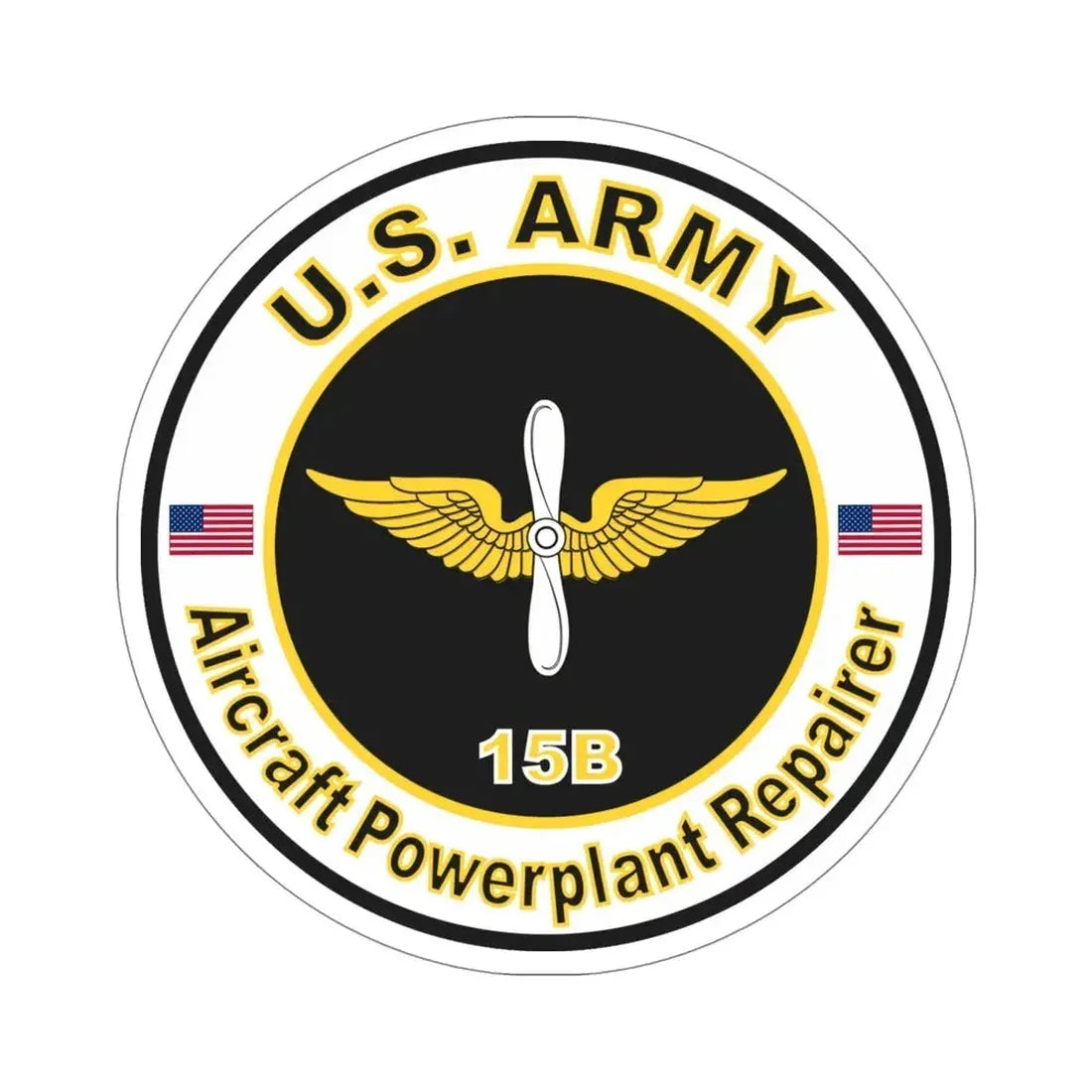 MOS 15B Aircraft Powerplant Repairer (U.S. Army) STICKER Vinyl Die-Cut Decal 5 Inch - The Sticker Space