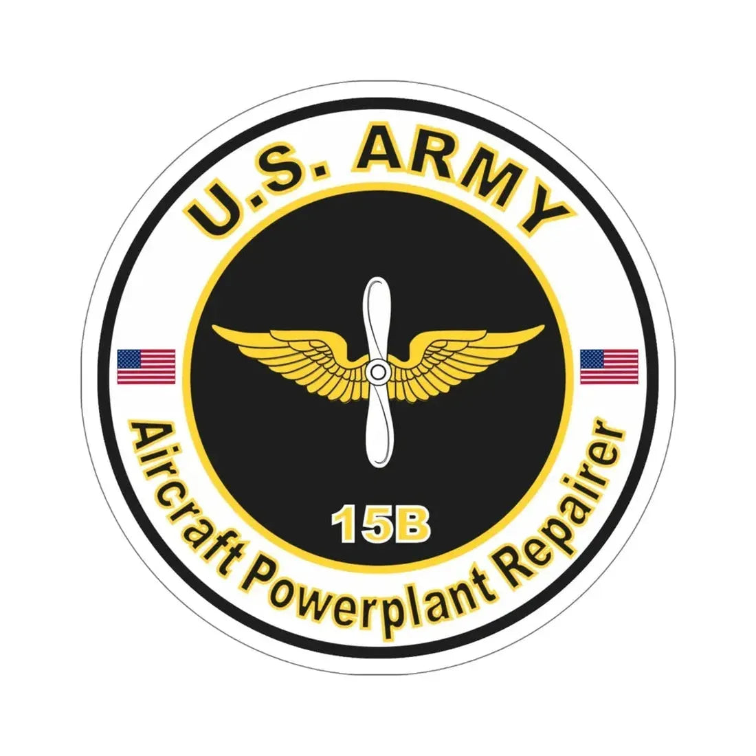 MOS 15B Aircraft Powerplant Repairer (U.S. Army) STICKER Vinyl Die-Cut Decal - The Sticker Space