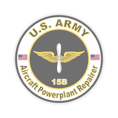MOS 15B Aircraft Powerplant Repairer (U.S. Army) STICKER Vinyl Kiss-Cut Decal 3 Inch Transparent - The Sticker Space