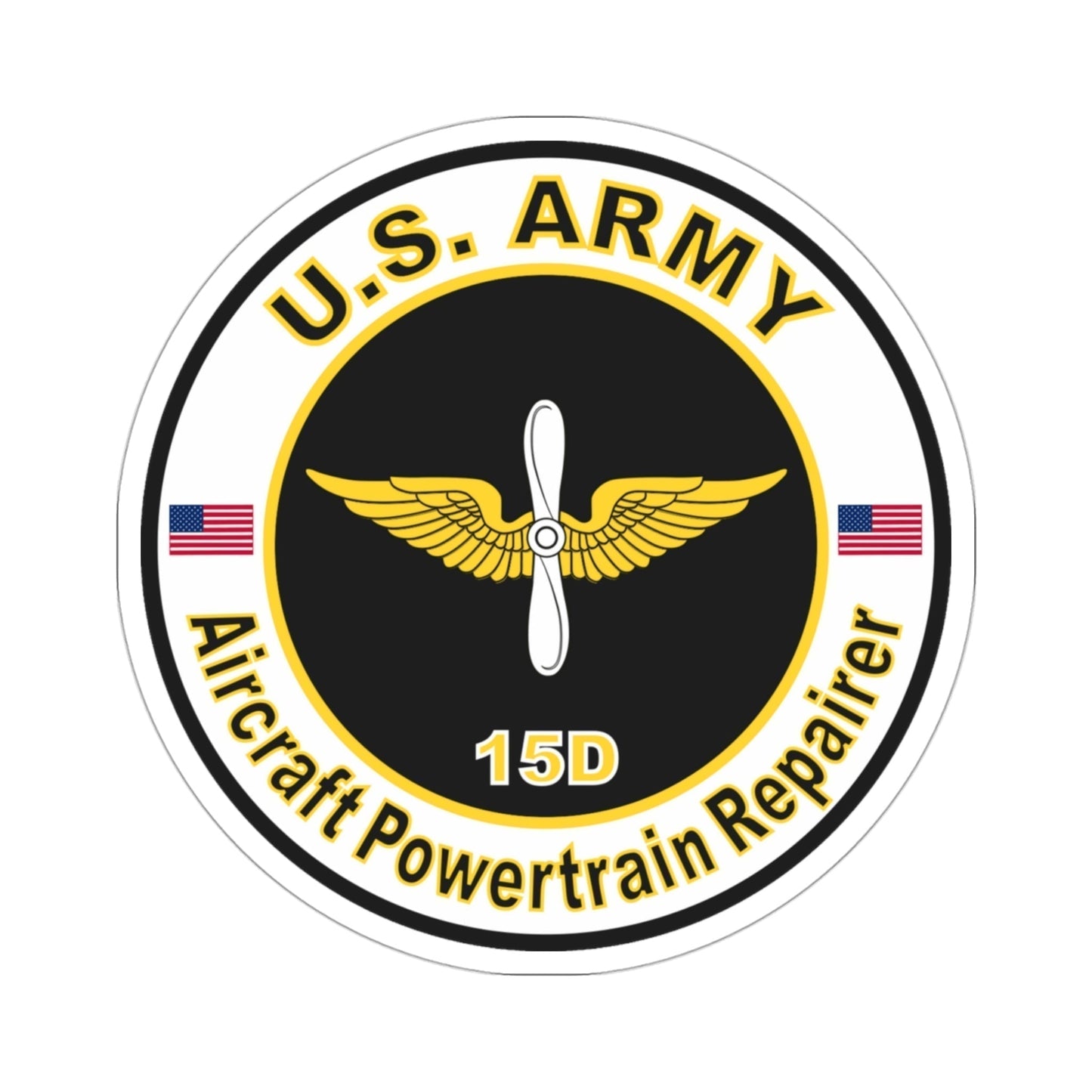 MOS 15D Aircraft Powerplant Specialist (U.S. Army) STICKER Vinyl Die-Cut Decal-3 Inch-The Sticker Space