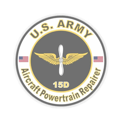 MOS 15D Aircraft Powerplant Specialist (U.S. Army) STICKER Vinyl Kiss-Cut Decal 2 Inch Transparent - The Sticker Space