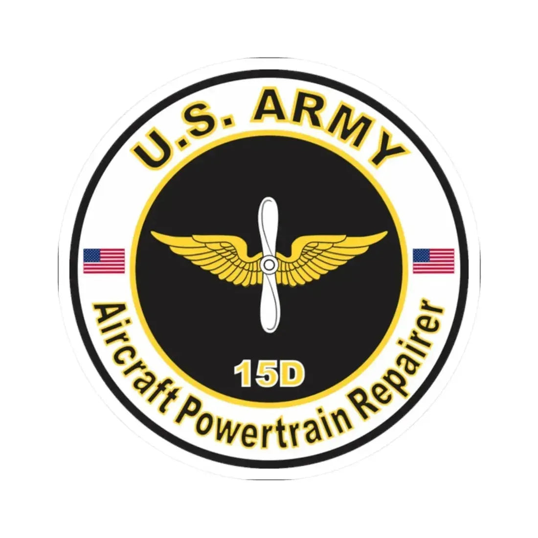 MOS 15D Aircraft Powerplant Specialist (U.S. Army) STICKER Vinyl Kiss-Cut Decal 2 Inch White - The Sticker Space