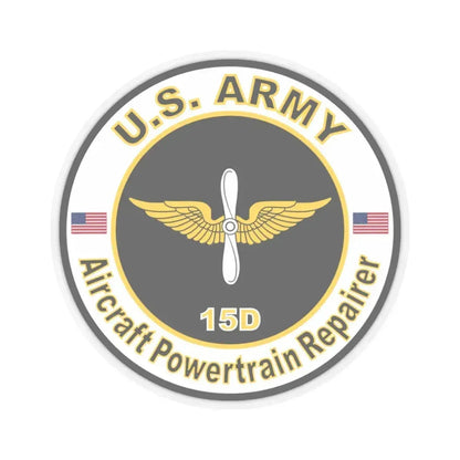 MOS 15D Aircraft Powerplant Specialist (U.S. Army) STICKER Vinyl Kiss-Cut Decal 3 Inch Transparent - The Sticker Space