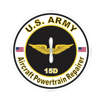 MOS 15D Aircraft Powerplant Specialist (U.S. Army) STICKER Vinyl Kiss-Cut Decal 3 Inch White - The Sticker Space