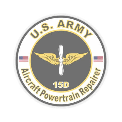 MOS 15D Aircraft Powerplant Specialist (U.S. Army) STICKER Vinyl Kiss-Cut Decal 4 Inch Transparent - The Sticker Space