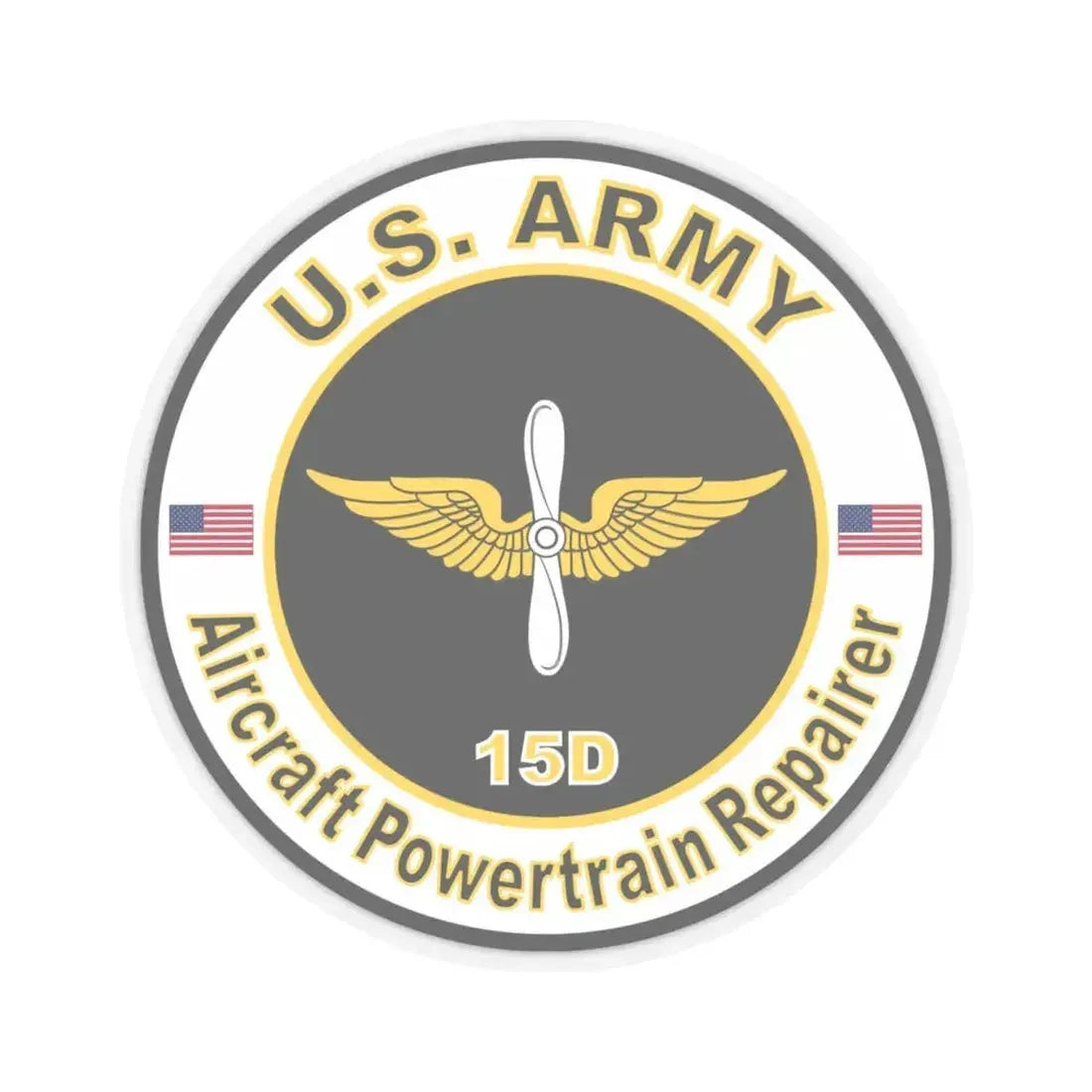 MOS 15D Aircraft Powerplant Specialist (U.S. Army) STICKER Vinyl Kiss-Cut Decal 6 Inch Transparent - The Sticker Space