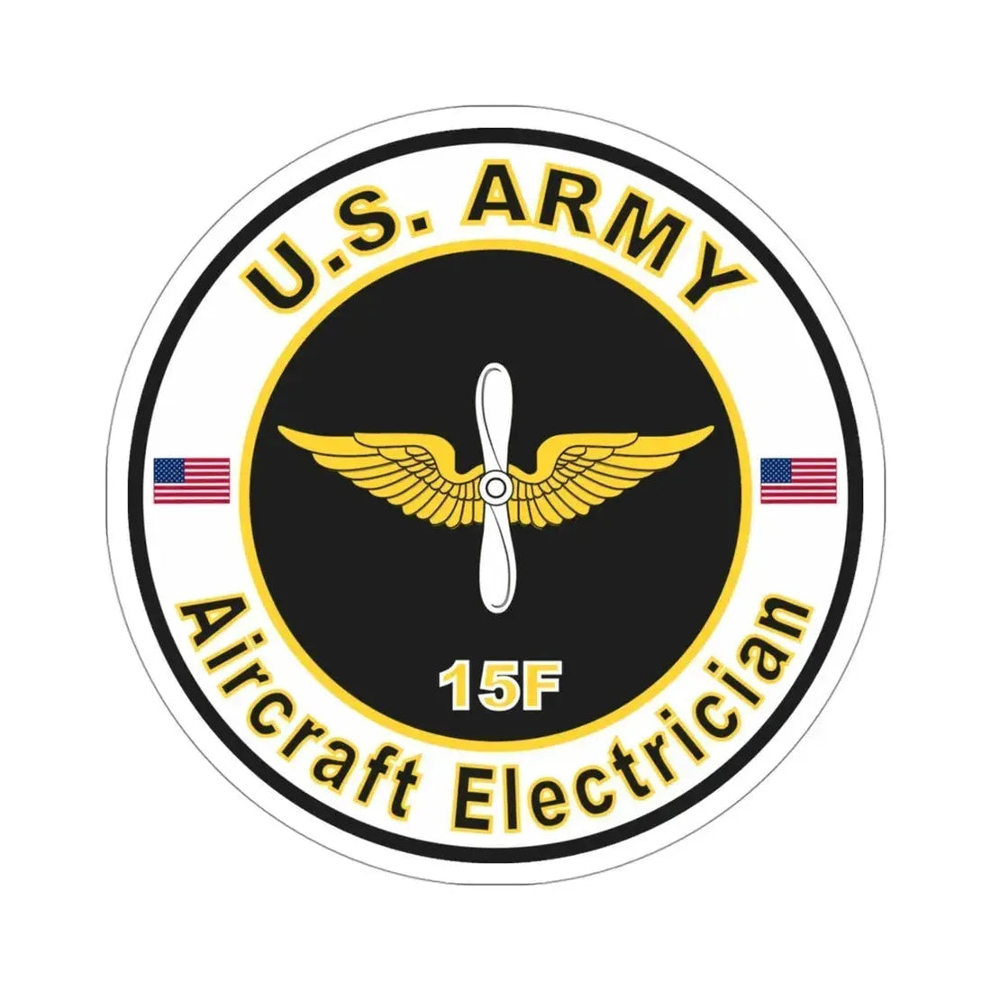 MOS 15F Aircraft Electrician (U.S. Army) STICKER Vinyl Die-Cut Decal 4 Inch - The Sticker Space