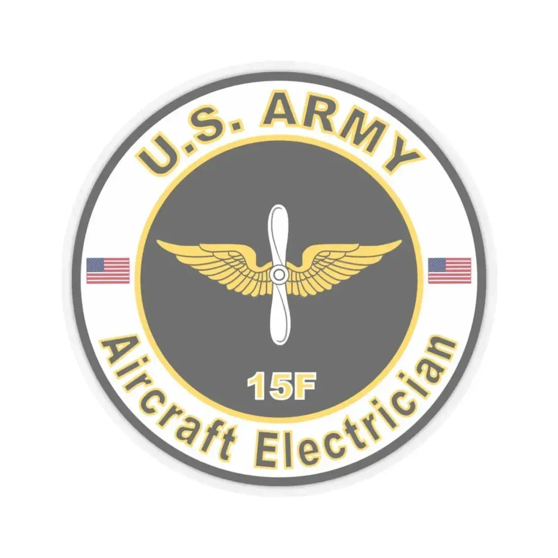 MOS 15F Aircraft Electrician (U.S. Army) STICKER Vinyl Kiss-Cut Decal 3 Inch Transparent - The Sticker Space