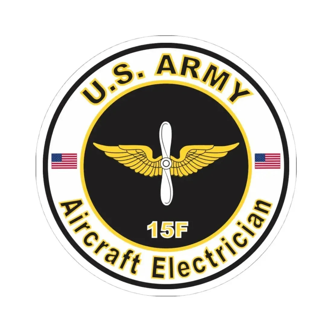 MOS 15F Aircraft Electrician (U.S. Army) STICKER Vinyl Kiss-Cut Decal 4 Inch White - The Sticker Space