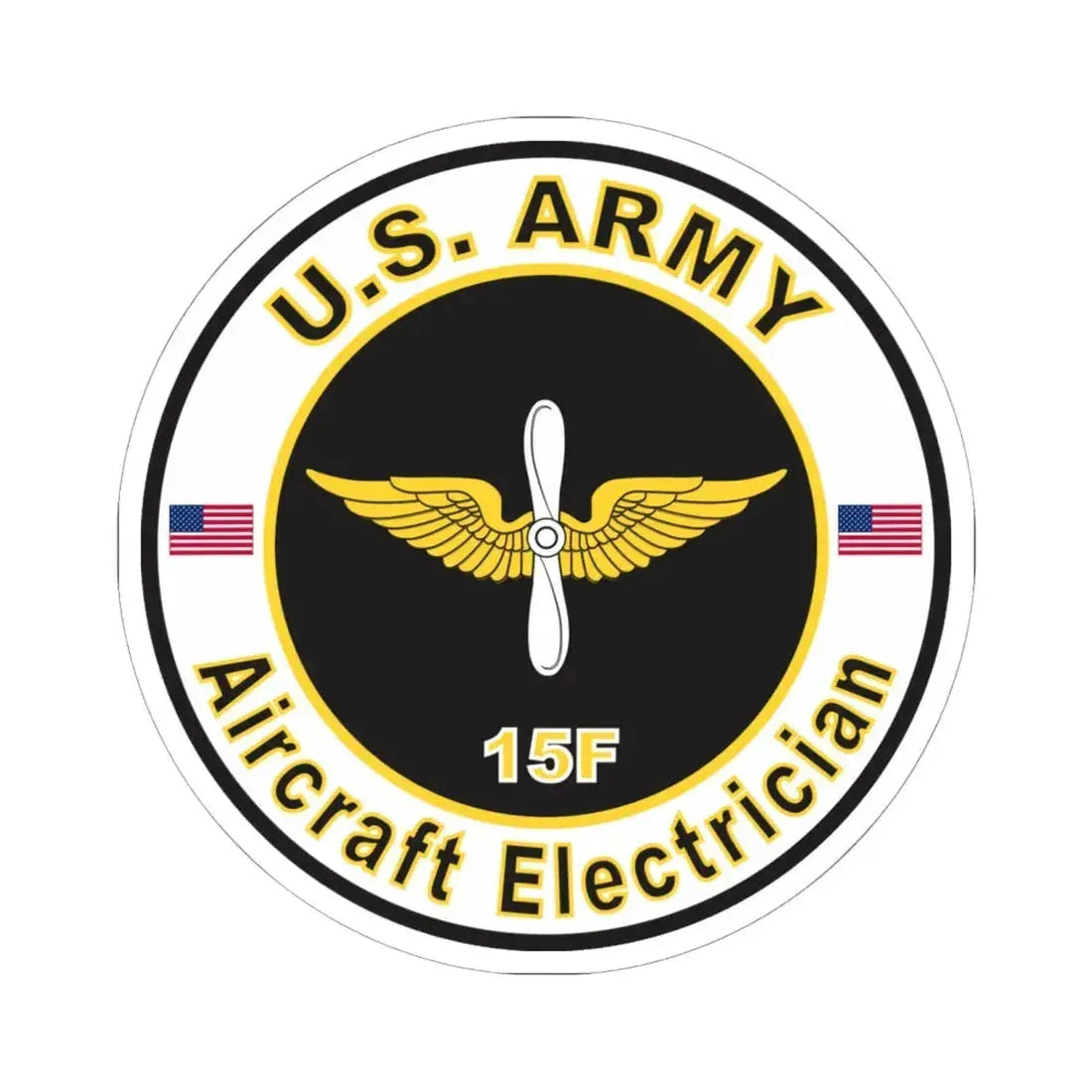 MOS 15F Aircraft Electrician (U.S. Army) STICKER Vinyl Kiss-Cut Decal 6 Inch White - The Sticker Space