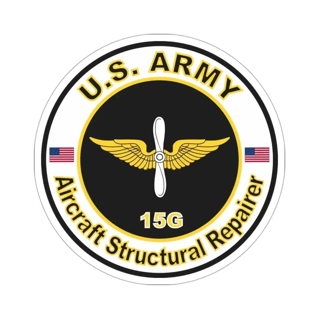 MOS 15G Aircraft Structural Repairer (U.S. Army) STICKER Vinyl Die-Cut Decal 3 Inch - The Sticker Space