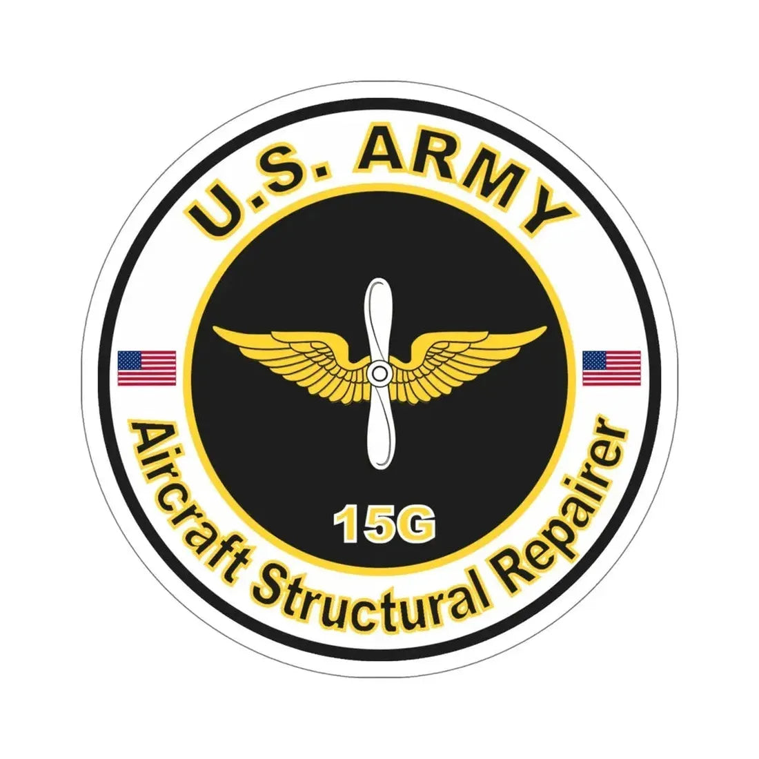 MOS 15G Aircraft Structural Repairer (U.S. Army) STICKER Vinyl Die-Cut Decal 6 Inch - The Sticker Space