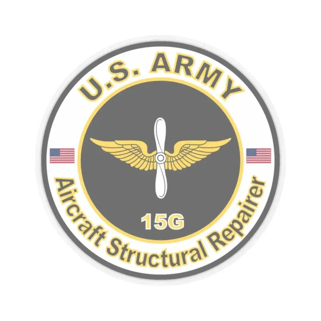 MOS 15G Aircraft Structural Repairer (U.S. Army) STICKER Vinyl Kiss-Cut Decal 2 Inch Transparent - The Sticker Space
