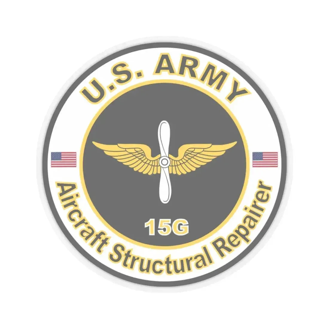 MOS 15G Aircraft Structural Repairer (U.S. Army) STICKER Vinyl Kiss-Cut Decal 4 Inch Transparent - The Sticker Space