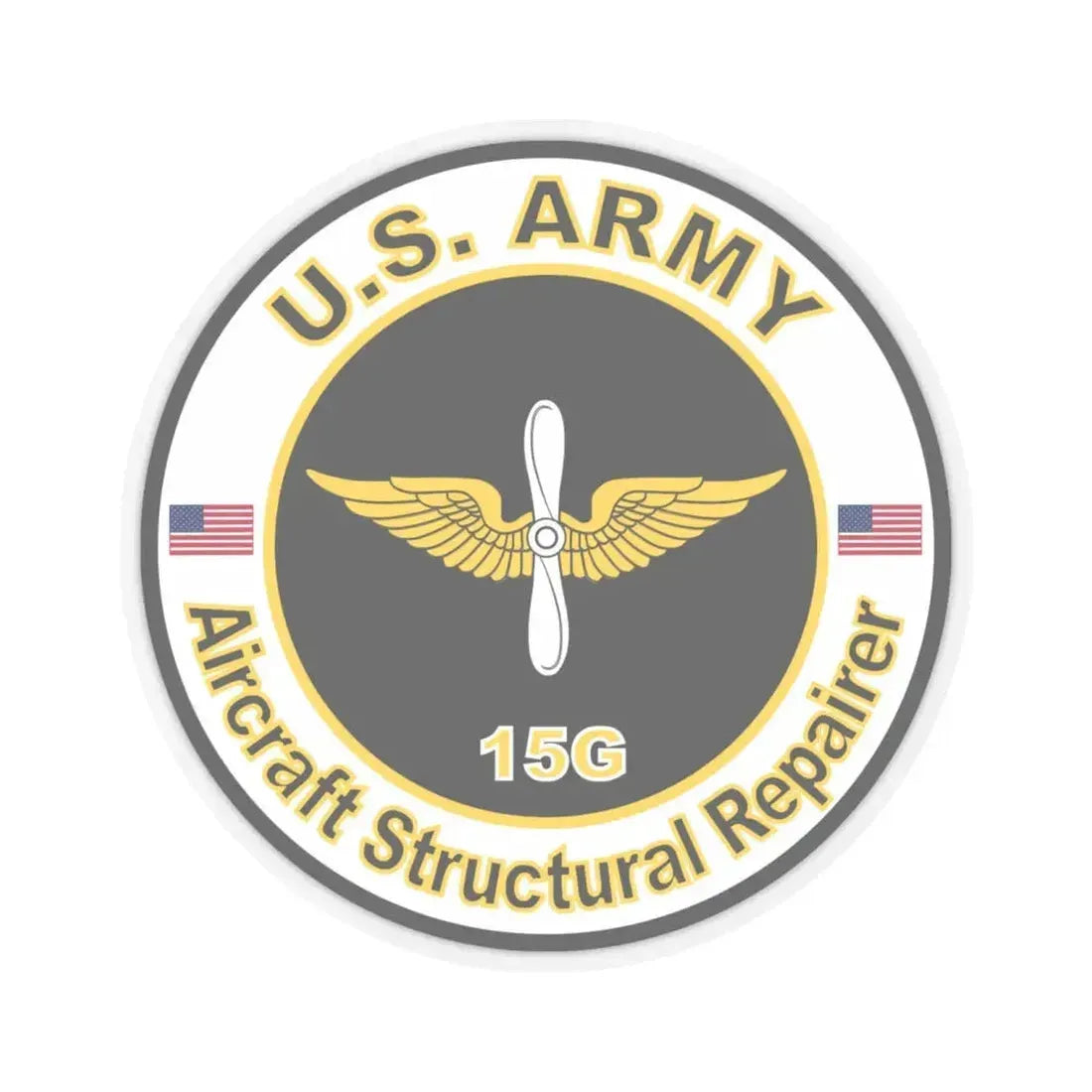MOS 15G Aircraft Structural Repairer (U.S. Army) STICKER Vinyl Kiss-Cut Decal 6 Inch Transparent - The Sticker Space