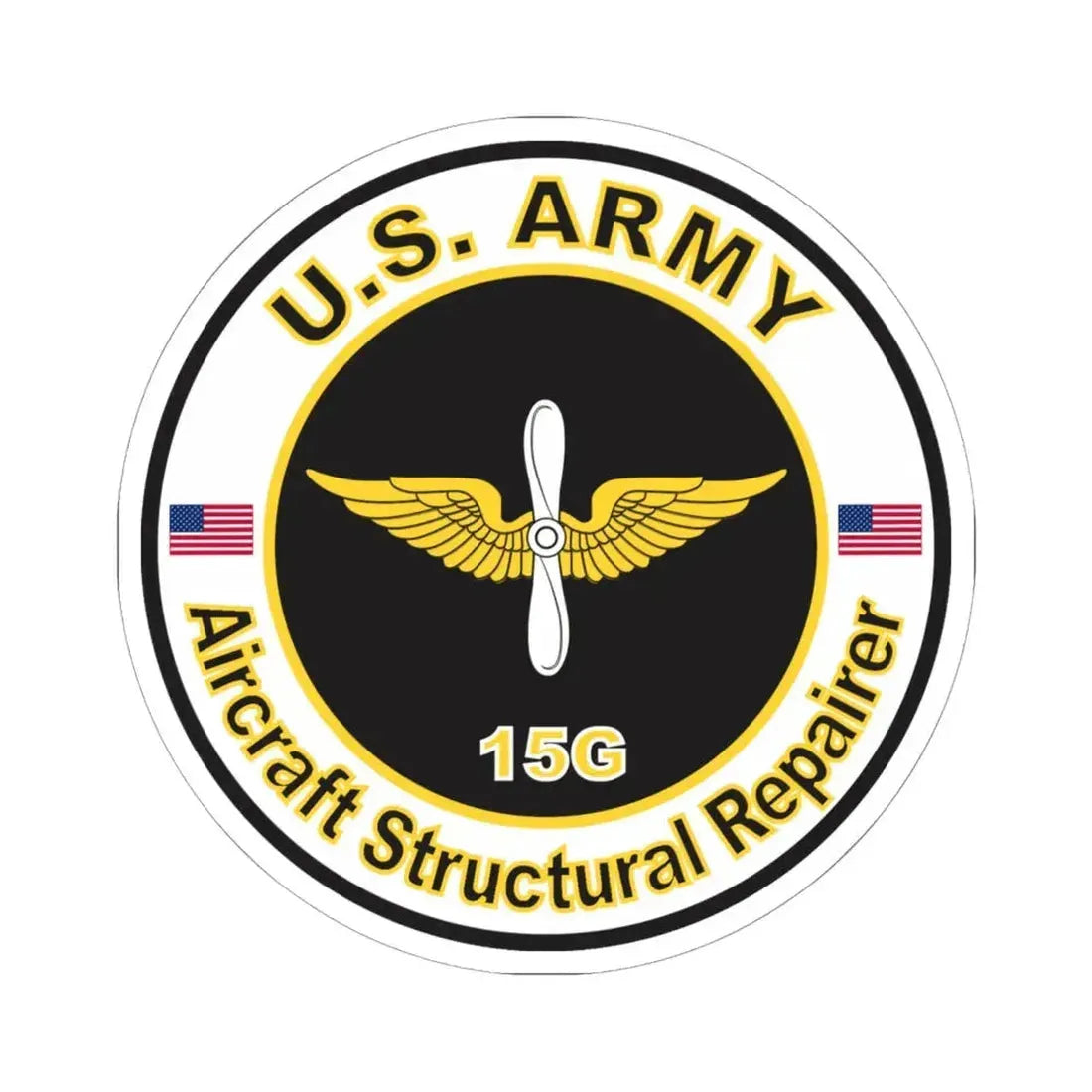 MOS 15G Aircraft Structural Repairer (U.S. Army) STICKER Vinyl Kiss-Cut Decal 6 Inch White - The Sticker Space