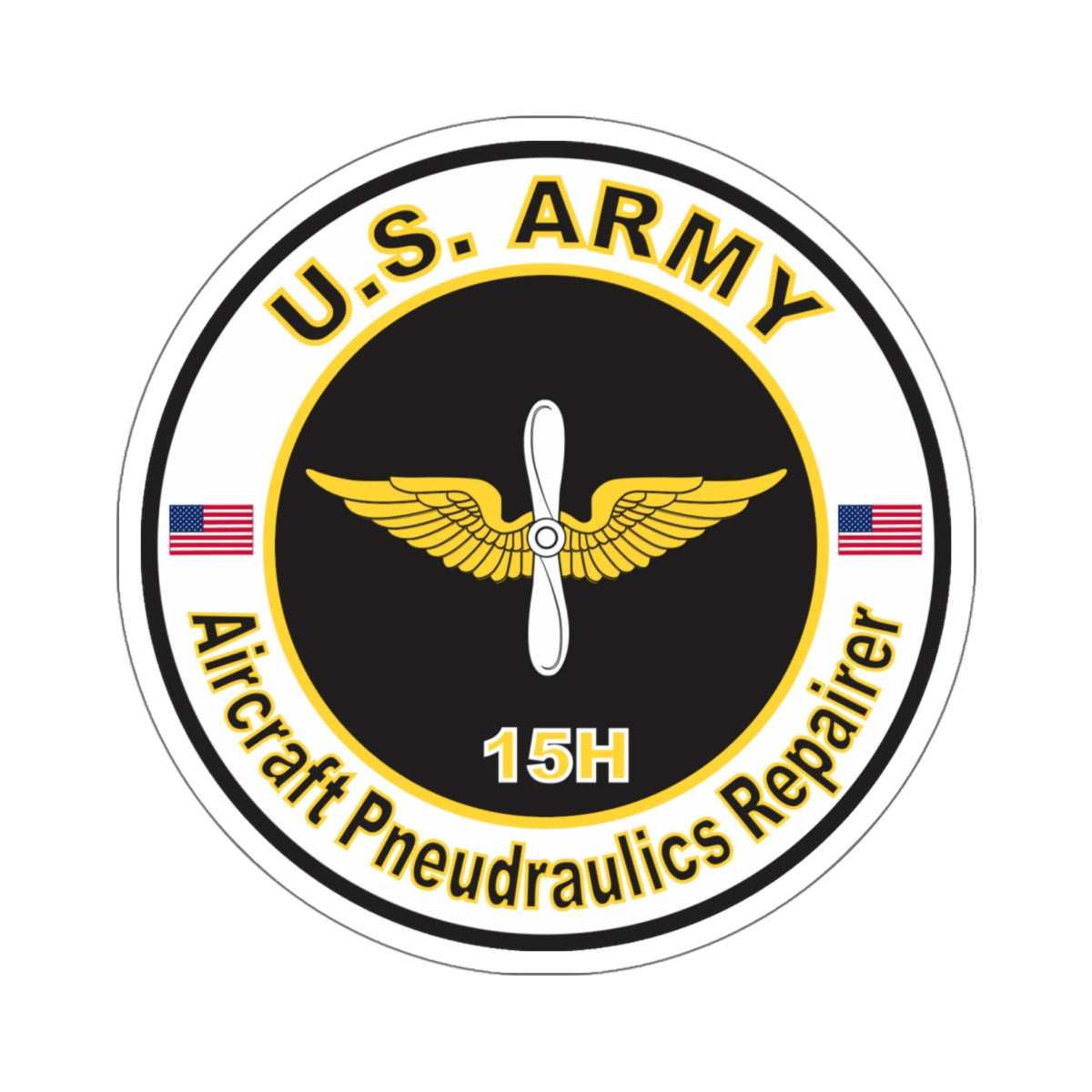 MOS 15H Aircraft Pneudraulics Repairer (U.S. Army) STICKER Vinyl Die-Cut Decal-White-The Sticker Space