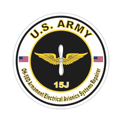 MOS 15J OH-58D Armament Electrician Avionics System Repairer (U.S. Army) STICKER Vinyl Die-Cut Decal - The Sticker Space