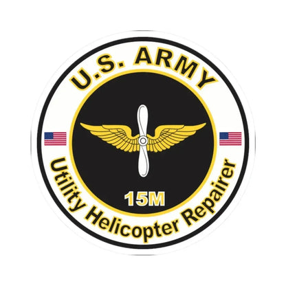 MOS 15M Utility Helicopter Repairer (U.S. Army) STICKER Vinyl Kiss-Cut Decal 2 Inch White - The Sticker Space