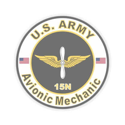 MOS 15N Avionic Mechanic (U.S. Army) STICKER Vinyl Kiss-Cut Decal 2 Inch Transparent - The Sticker Space