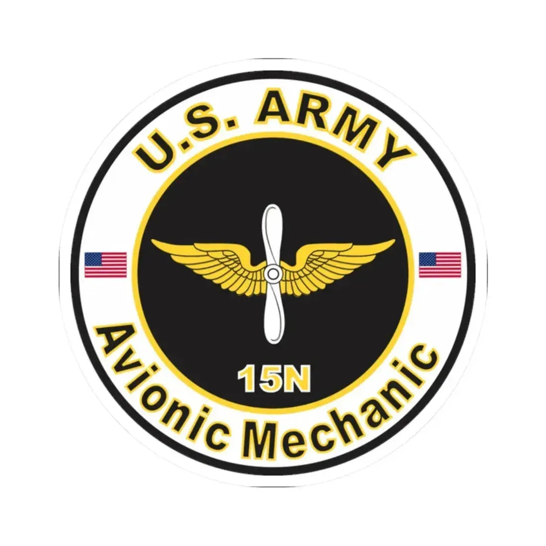 MOS 15N Avionic Mechanic (U.S. Army) STICKER Vinyl Kiss-Cut Decal 2 Inch White - The Sticker Space