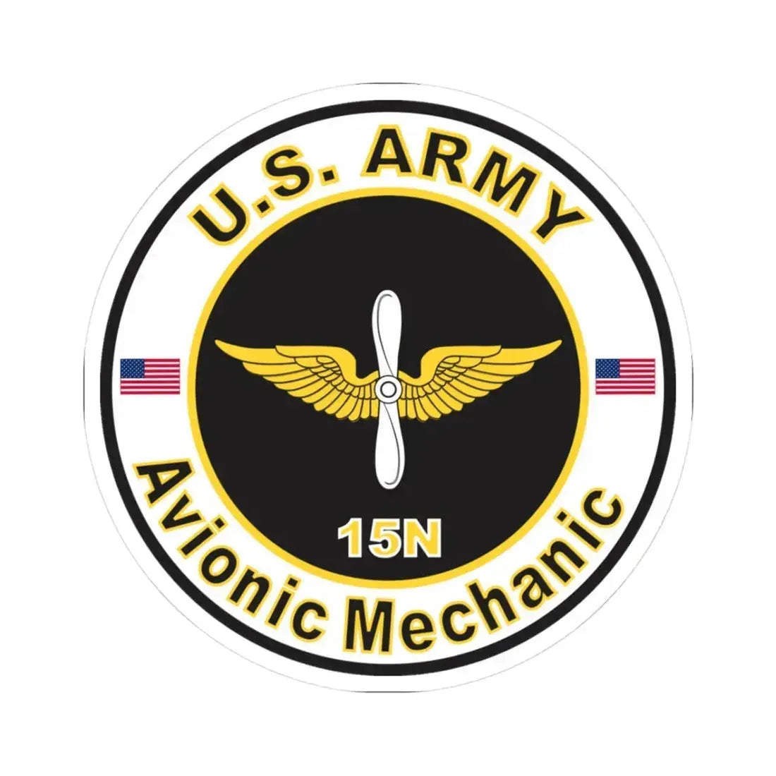 MOS 15N Avionic Mechanic (U.S. Army) STICKER Vinyl Kiss-Cut Decal 3 Inch White - The Sticker Space