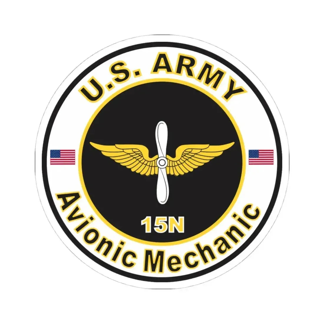MOS 15N Avionic Mechanic (U.S. Army) STICKER Vinyl Kiss-Cut Decal 4 Inch White - The Sticker Space