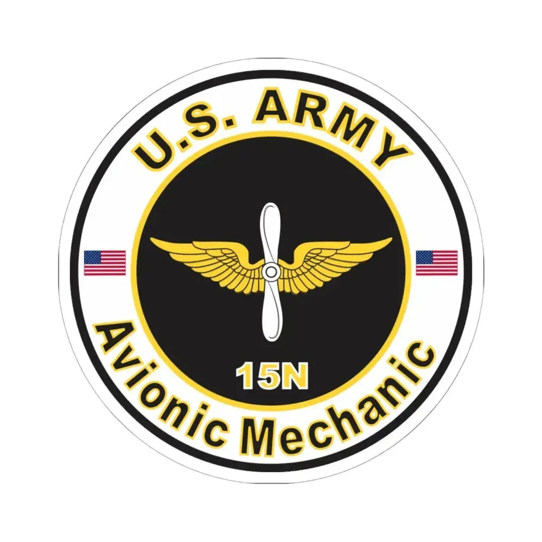 MOS 15N Avionic Mechanic (U.S. Army) STICKER Vinyl Kiss-Cut Decal 6 Inch White - The Sticker Space