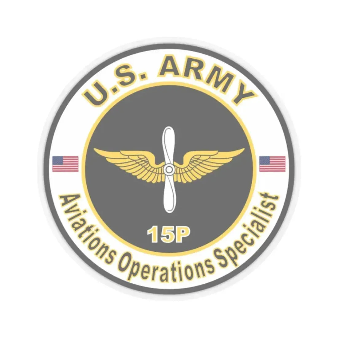 MOS 15P Aviations Operations Specialist (U.S. Army) STICKER Vinyl Kiss-Cut Decal 2 Inch Transparent - The Sticker Space