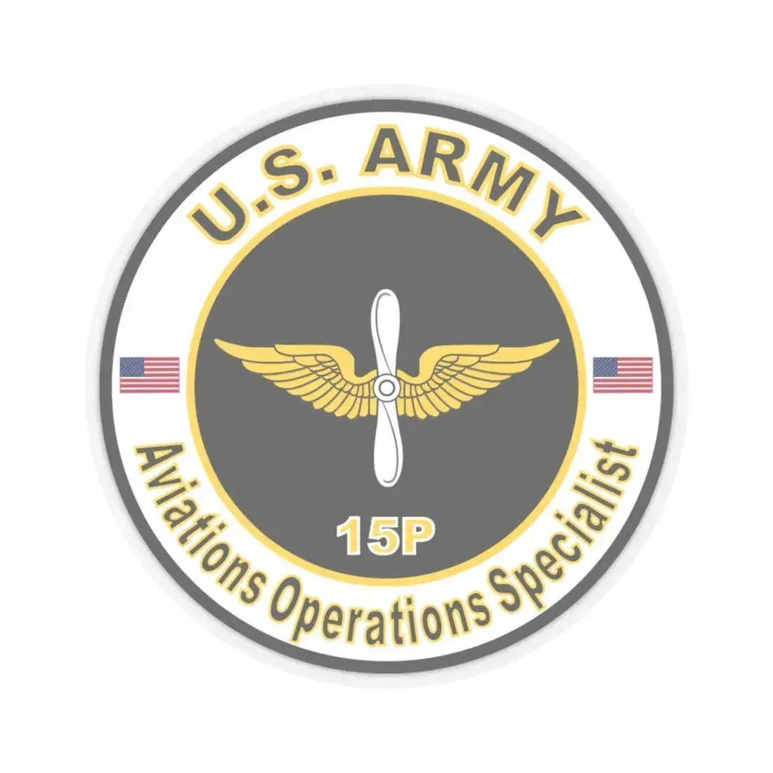 MOS 15P Aviations Operations Specialist (U.S. Army) STICKER Vinyl Kiss-Cut Decal 3 Inch Transparent - The Sticker Space
