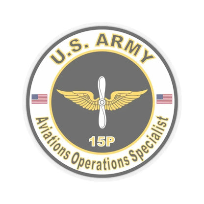 MOS 15P Aviations Operations Specialist (U.S. Army) STICKER Vinyl Kiss-Cut Decal 3 Inch Transparent - The Sticker Space