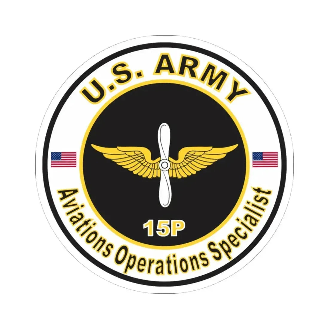 MOS 15P Aviations Operations Specialist (U.S. Army) STICKER Vinyl Kiss-Cut Decal 4 Inch White - The Sticker Space