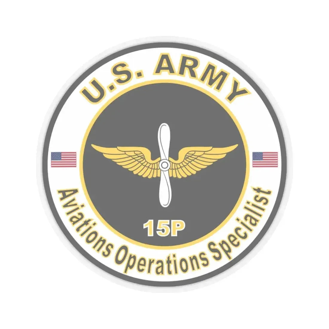 MOS 15P Aviations Operations Specialist (U.S. Army) STICKER Vinyl Kiss-Cut Decal 6 Inch Transparent - The Sticker Space