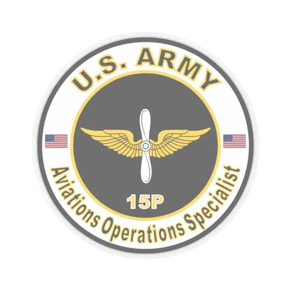 MOS 15P Aviations Operations Specialist (U.S. Army) STICKER Vinyl Kiss-Cut Decal 6 Inch Transparent - The Sticker Space