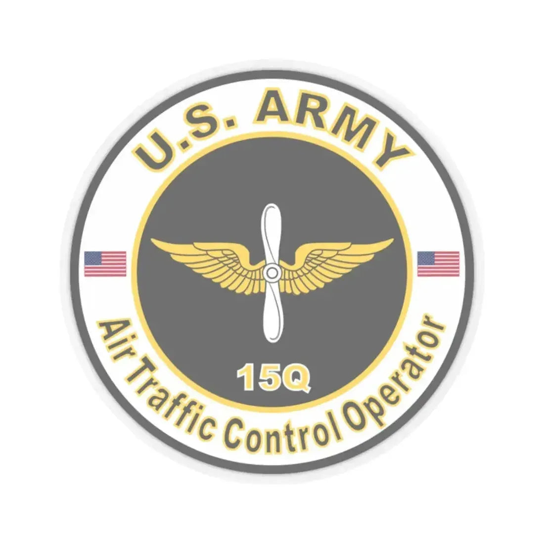 MOS 15Q Air Traffic Control Operator (U.S. Army) STICKER Vinyl Kiss-Cut Decal 2 Inch Transparent - The Sticker Space