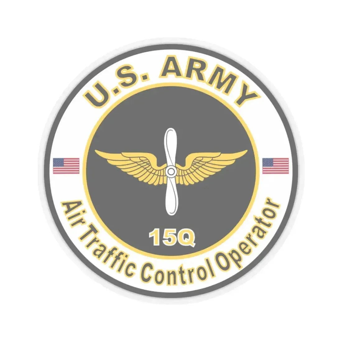 MOS 15Q Air Traffic Control Operator (U.S. Army) STICKER Vinyl Kiss-Cut Decal 3 Inch Transparent - The Sticker Space