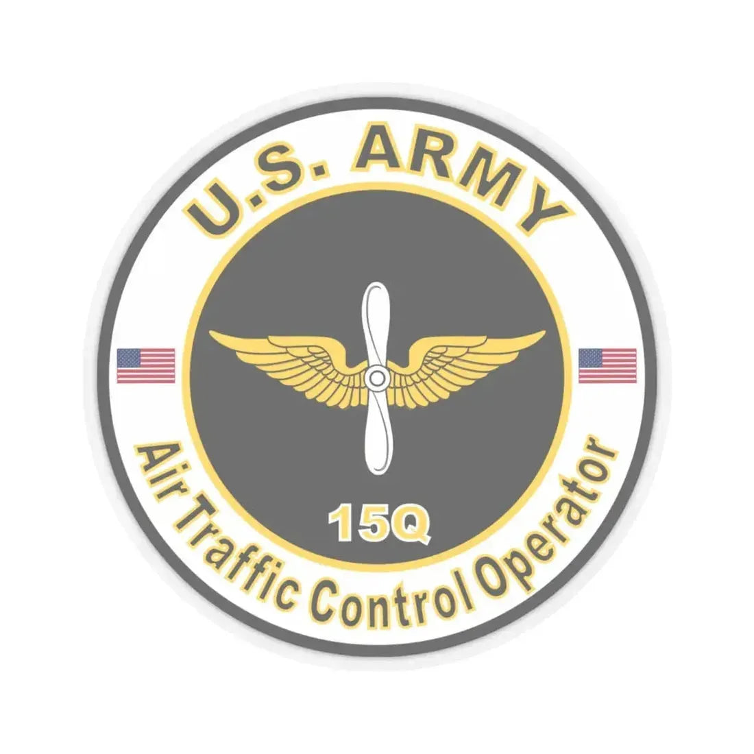 MOS 15Q Air Traffic Control Operator (U.S. Army) STICKER Vinyl Kiss-Cut Decal 4 Inch Transparent - The Sticker Space