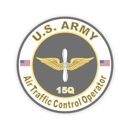 MOS 15Q Air Traffic Control Operator (U.S. Army) STICKER Vinyl Kiss-Cut Decal 4 Inch Transparent - The Sticker Space
