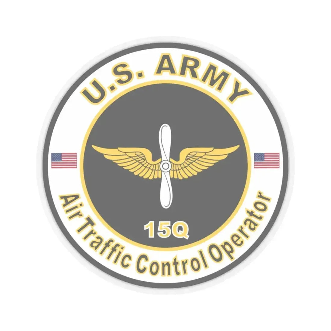 MOS 15Q Air Traffic Control Operator (U.S. Army) STICKER Vinyl Kiss-Cut Decal 6 Inch Transparent - The Sticker Space