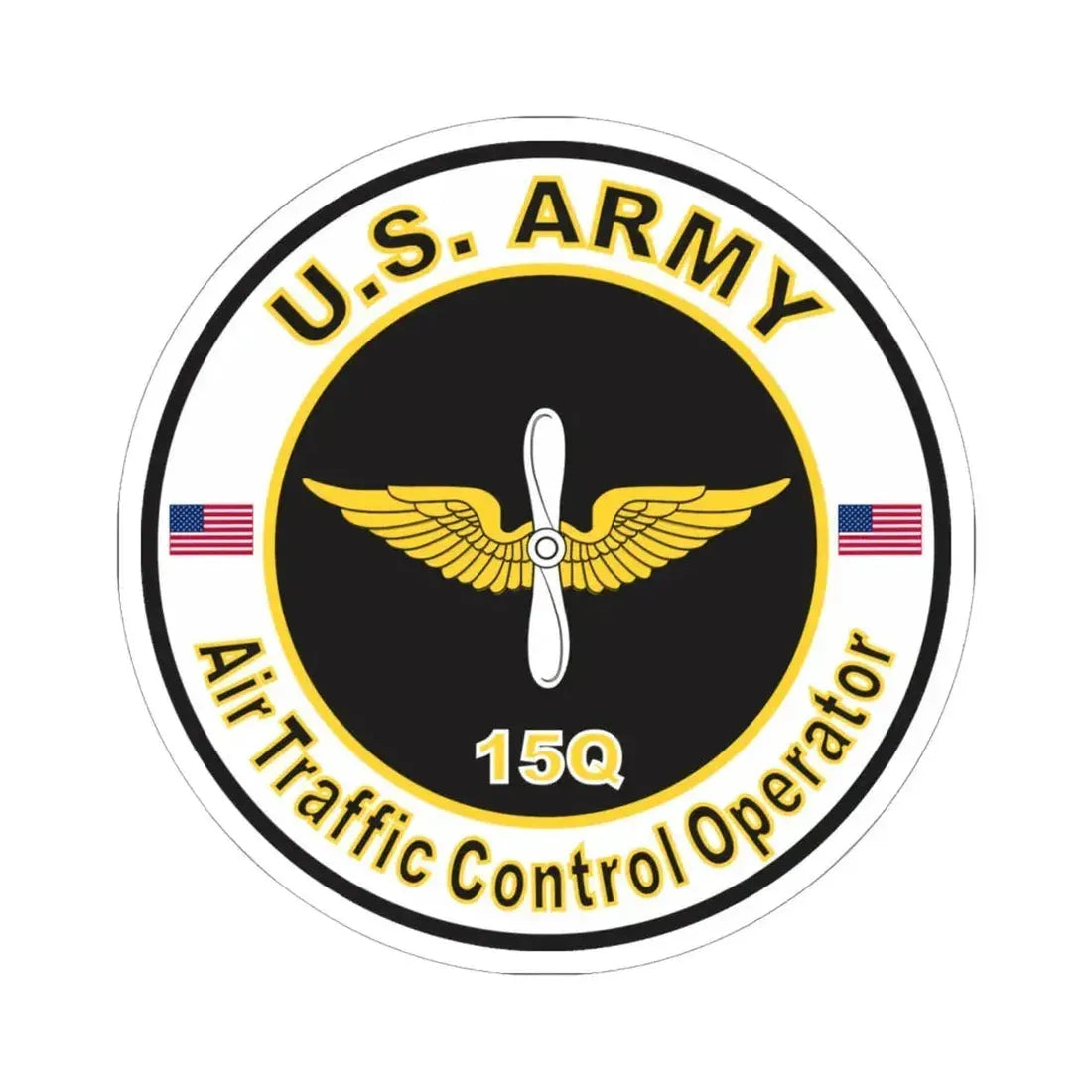 MOS 15Q Air Traffic Control Operator (U.S. Army) STICKER Vinyl Kiss-Cut Decal 6 Inch White - The Sticker Space