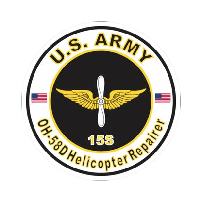 MOS 15S OH-58-D Helicopter Repairer (U.S. Army) STICKER Vinyl Kiss-Cut Decal 2 Inch White - The Sticker Space