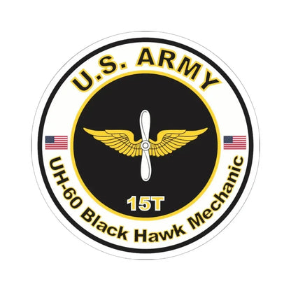 MOS 15T UH-60 Black Hawk Mechanic (U.S. Army) STICKER Vinyl Kiss-Cut Decal 6 Inch White - The Sticker Space