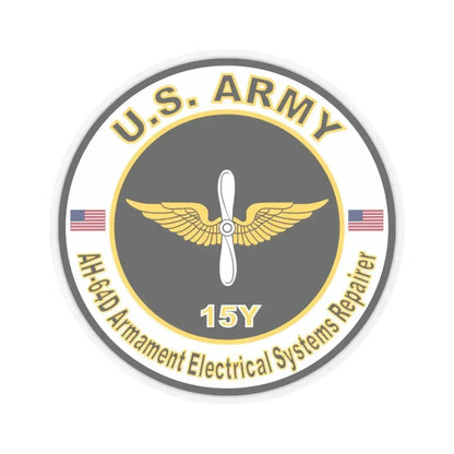 MOS 15Y AH-64-D Armament Electrical Systems Repairer (U.S. Army) STICKER Vinyl Kiss-Cut Decal 6 Inch Transparent - The Sticker Space