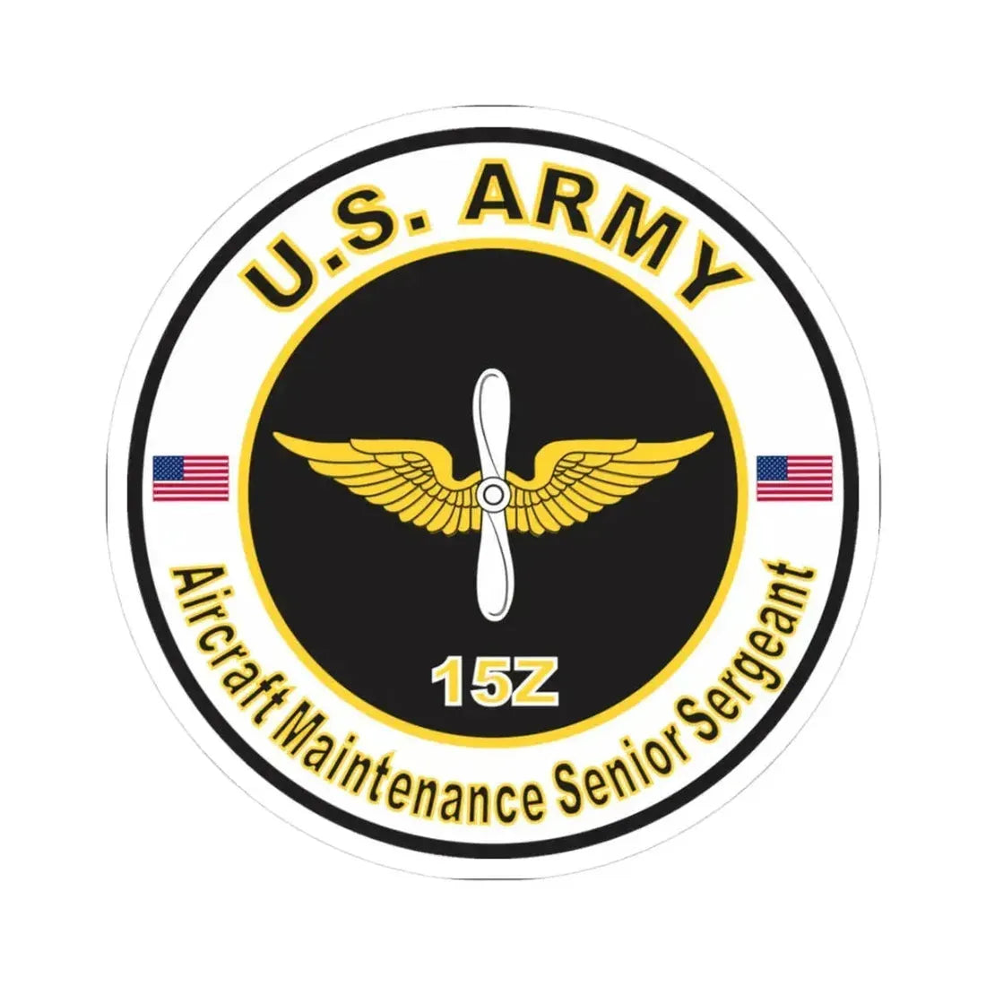 MOS 15Z Aircraft Maintenance Senior Sergeant (U.S. Army) STICKER Vinyl Kiss-Cut Decal 3 Inch White - The Sticker Space