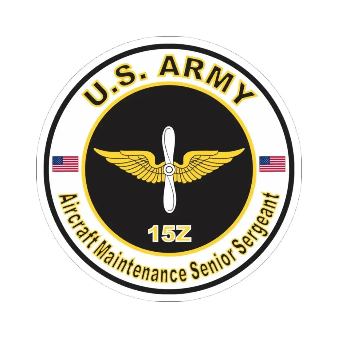 MOS 15Z Aircraft Maintenance Senior Sergeant (U.S. Army) STICKER Vinyl Kiss-Cut Decal 4 Inch White - The Sticker Space