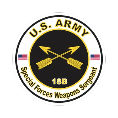 MOS 18B Special Forces Weapons Sergeant (U.S. Army) STICKER Vinyl Kiss-Cut Decal 2 Inch White - The Sticker Space