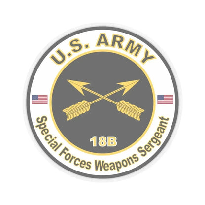 MOS 18B Special Forces Weapons Sergeant (U.S. Army) STICKER Vinyl Kiss-Cut Decal 3 Inch Transparent - The Sticker Space