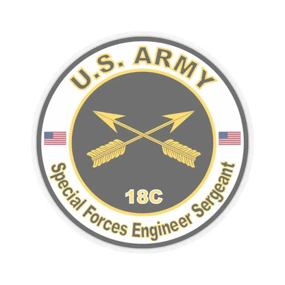 MOS 18C Special Forces Engineer Sergeant (U.S. Army) STICKER Vinyl Kiss-Cut Decal 4 Inch Transparent - The Sticker Space